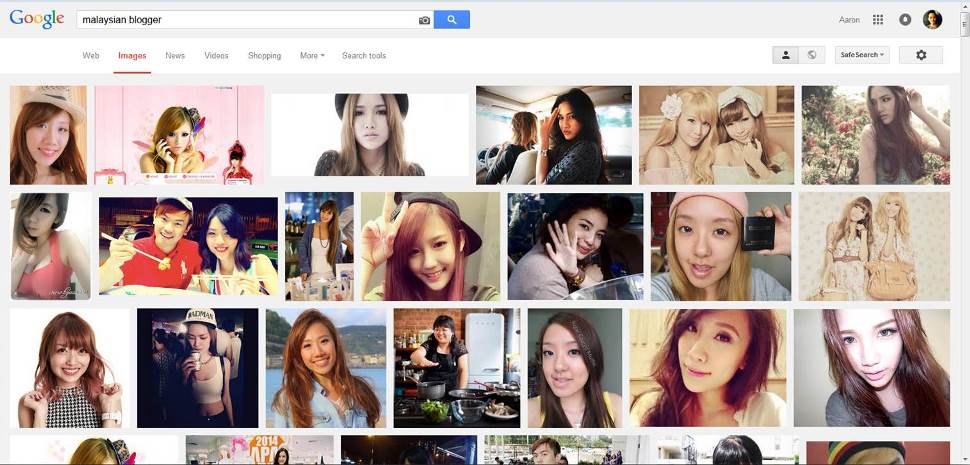 Screenshot of "Malaysian Blogger" Google Image search