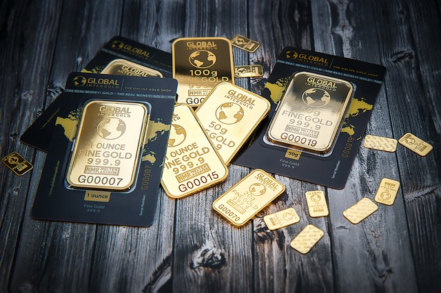 Gold bars representing money