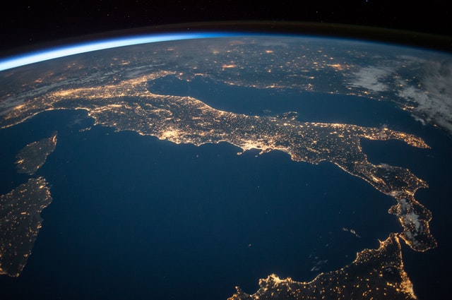 Lights on earth seen from space