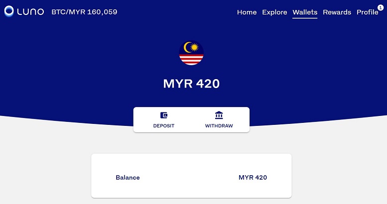RM 420 now available in Luno MYR wallet